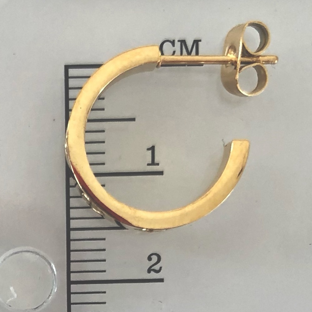 Gold Small Screw Hoop Earrings - Picture 5 of 14